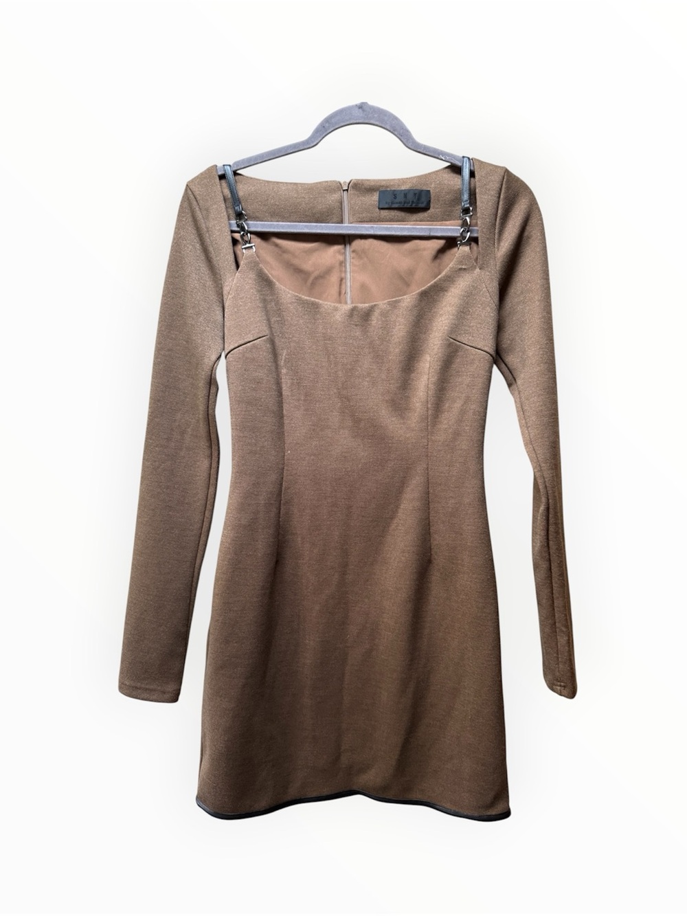 SNT by Sienna and Thomas Tailored Long Sleeve Square Neck Mini Dress